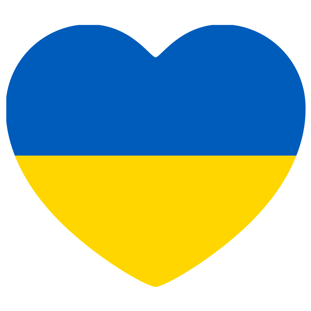 Hjerte med ukrainske farger - Klikk for stort bilde