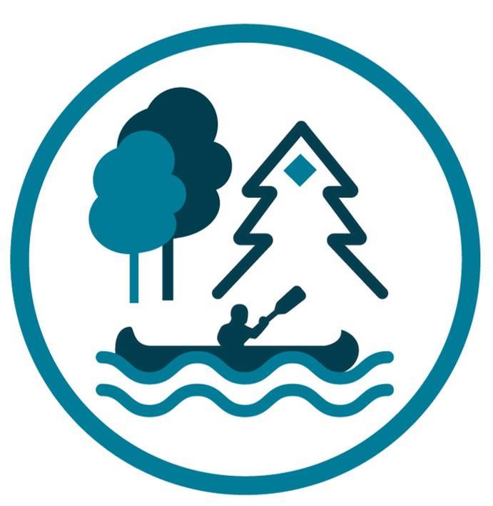 Abstrakt illustrasjon av skog og vann - Klikk for stort bilde