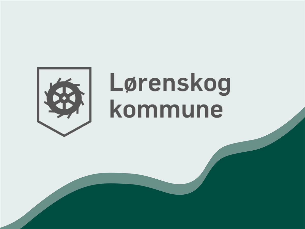 Lørenskog kommunes logo og en grønn bølge - Klikk for stort bilde