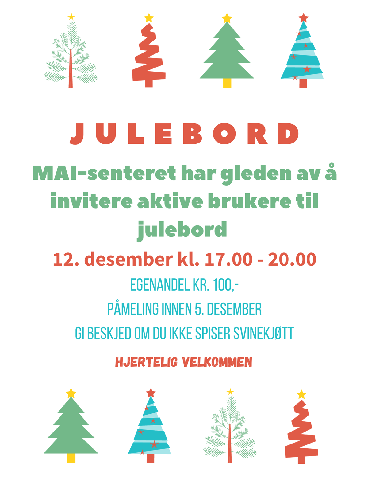 Invitasjon til julebord - Klikk for stort bilde