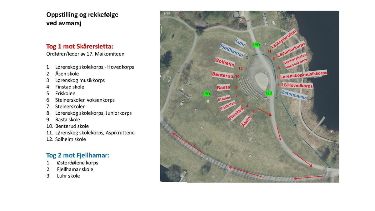 Oppstilling i rådhusparken - Klikk for stort bilde