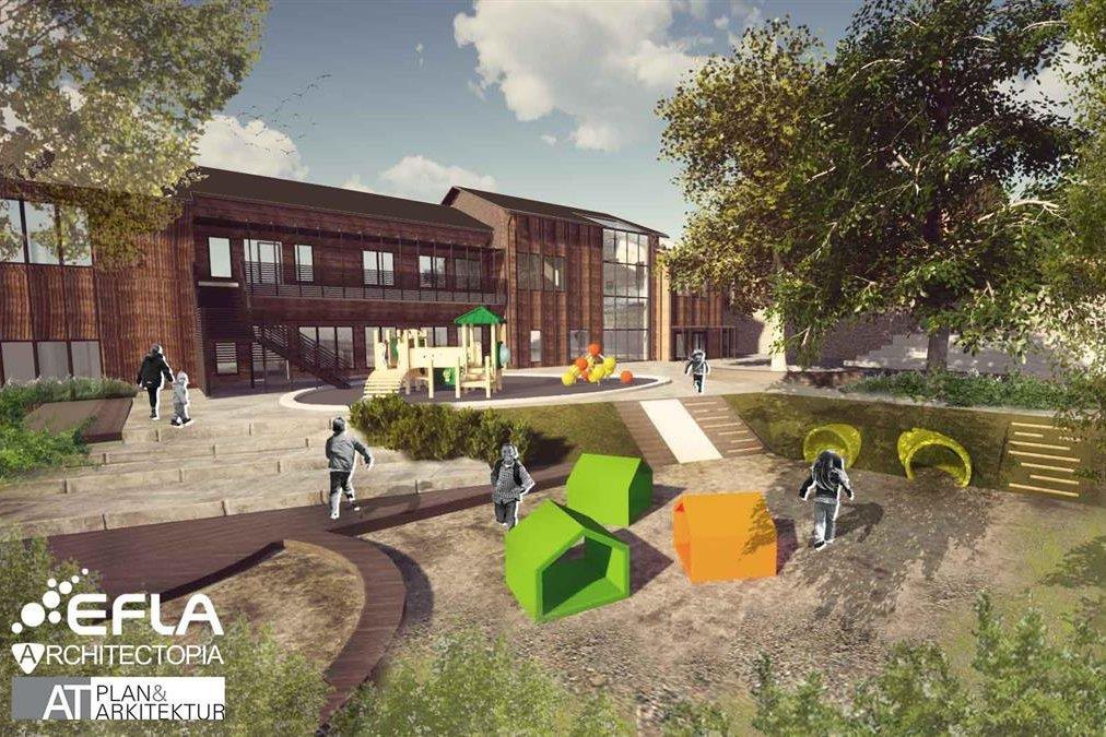 Illustrasjon av Steinerud barnehage - Klikk for stort bilde