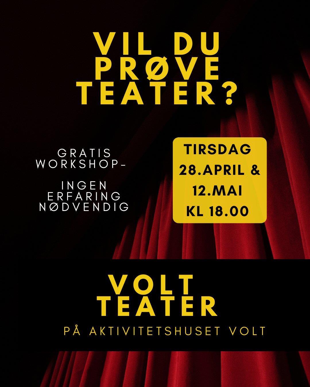 Plakat for teater workshop - Klikk for stort bilde