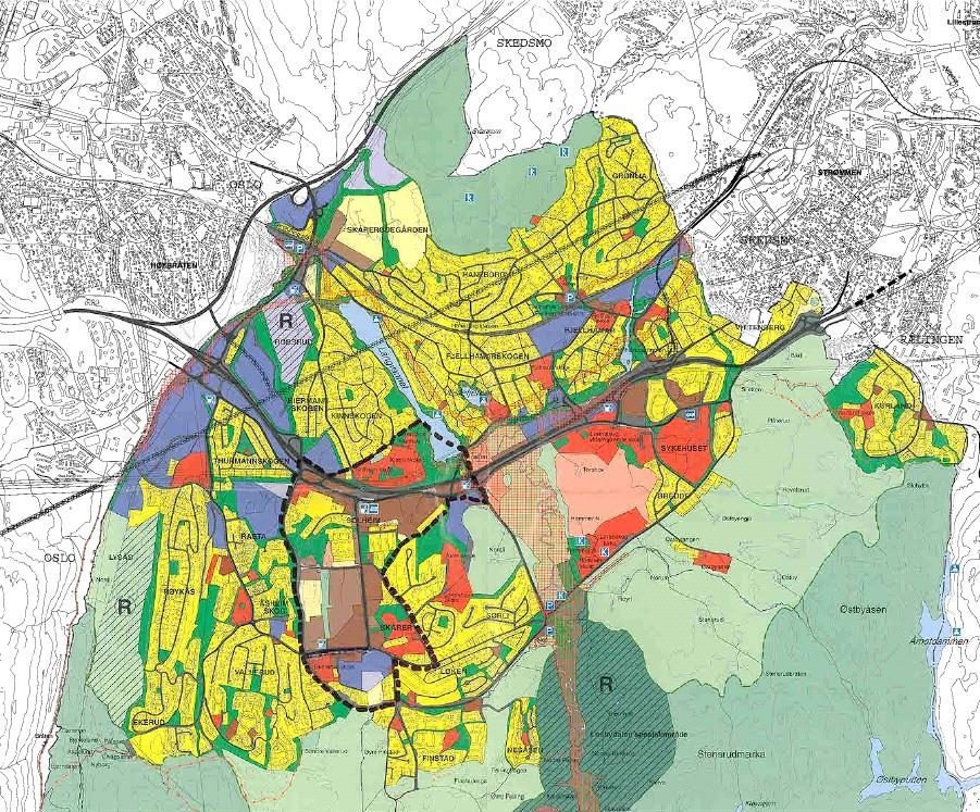 Kart som viser Lørenskog kommune - Klikk for stort bilde